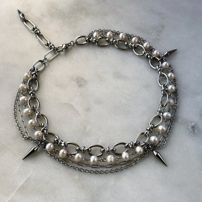 Gothic Necklace With Natural Pearl