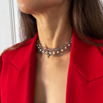 Gothic Necklace With Natural Pearl