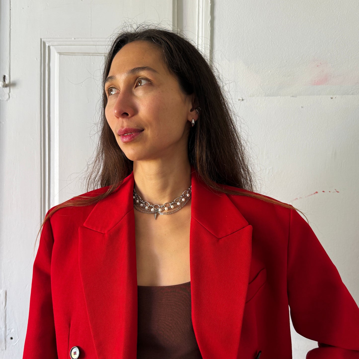 Gothic Necklace With Natural Pearl