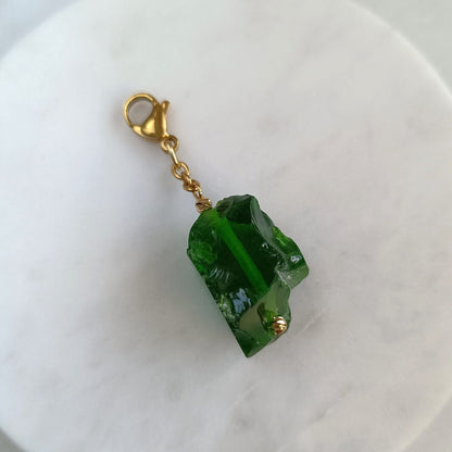 Green Glass Pendant Gold