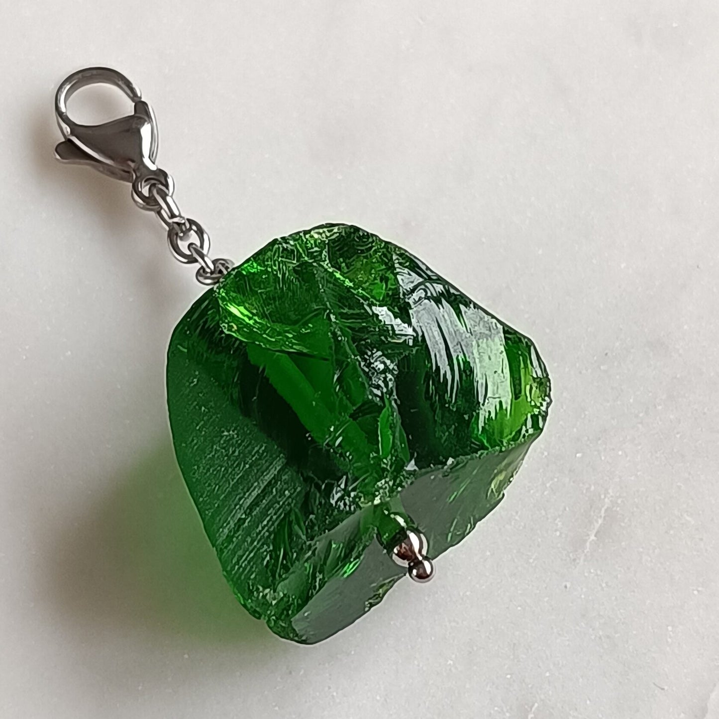 Green Glass Pendant Gold