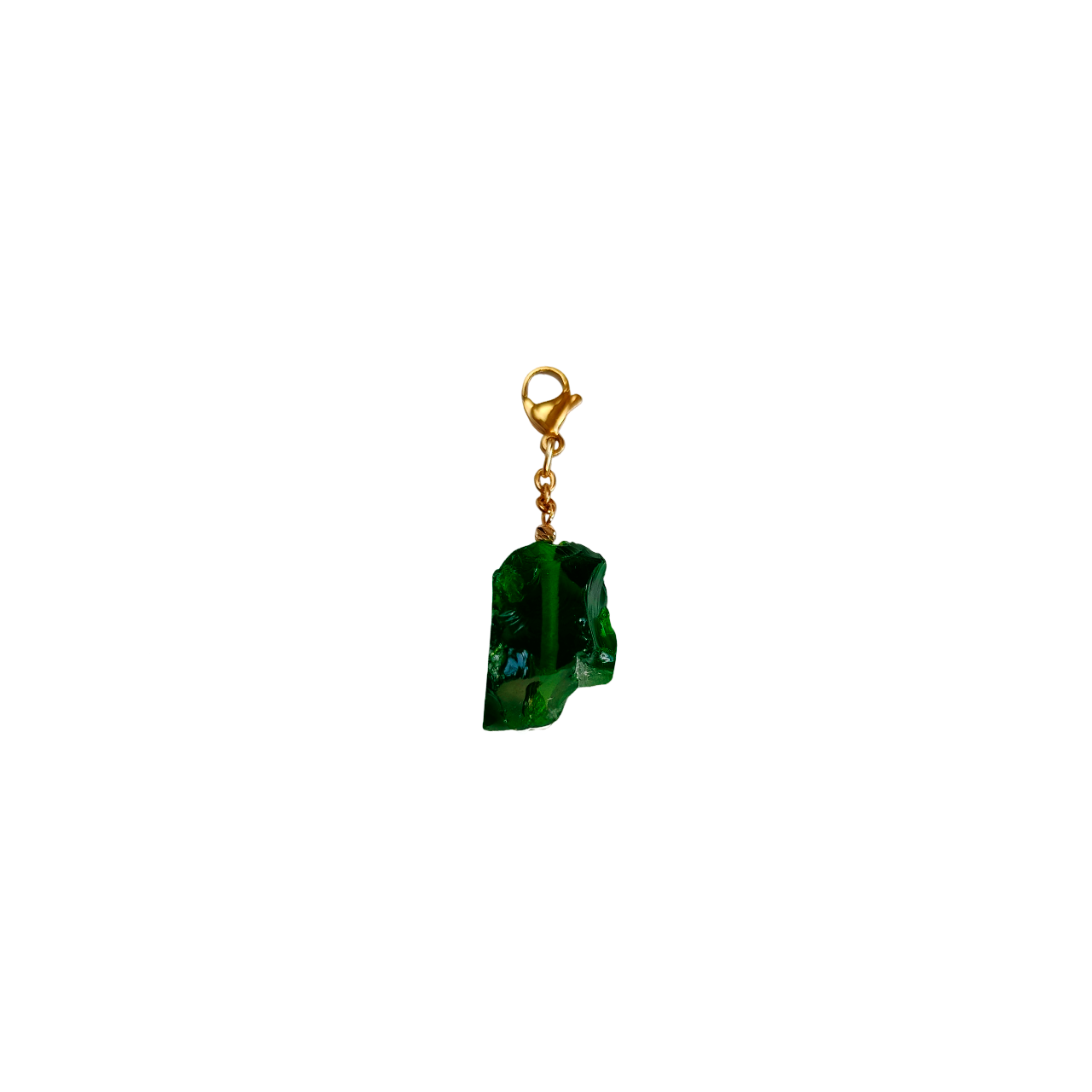 Green Glass Pendant Gold