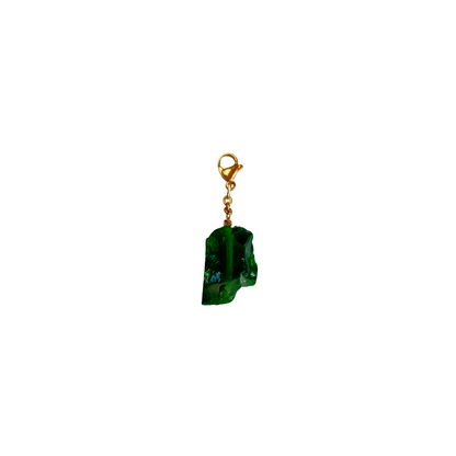 Green Glass Pendant Gold
