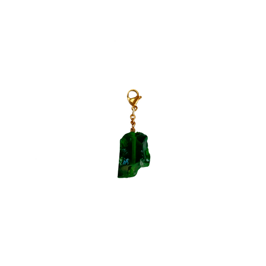 Green Glass Pendant Gold