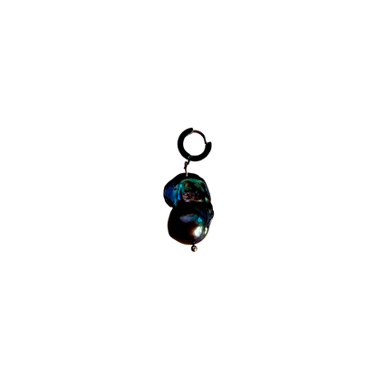 Iridescent Baroque Pearl & Steel Charm