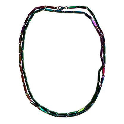 Iridescent Steel Chain Necklace