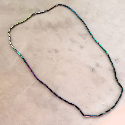Iridescent Steel Chain Necklace