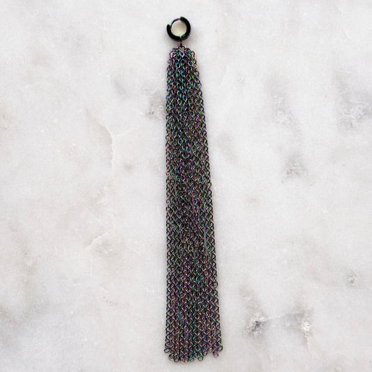 Iridescent Steel Chain Tassel