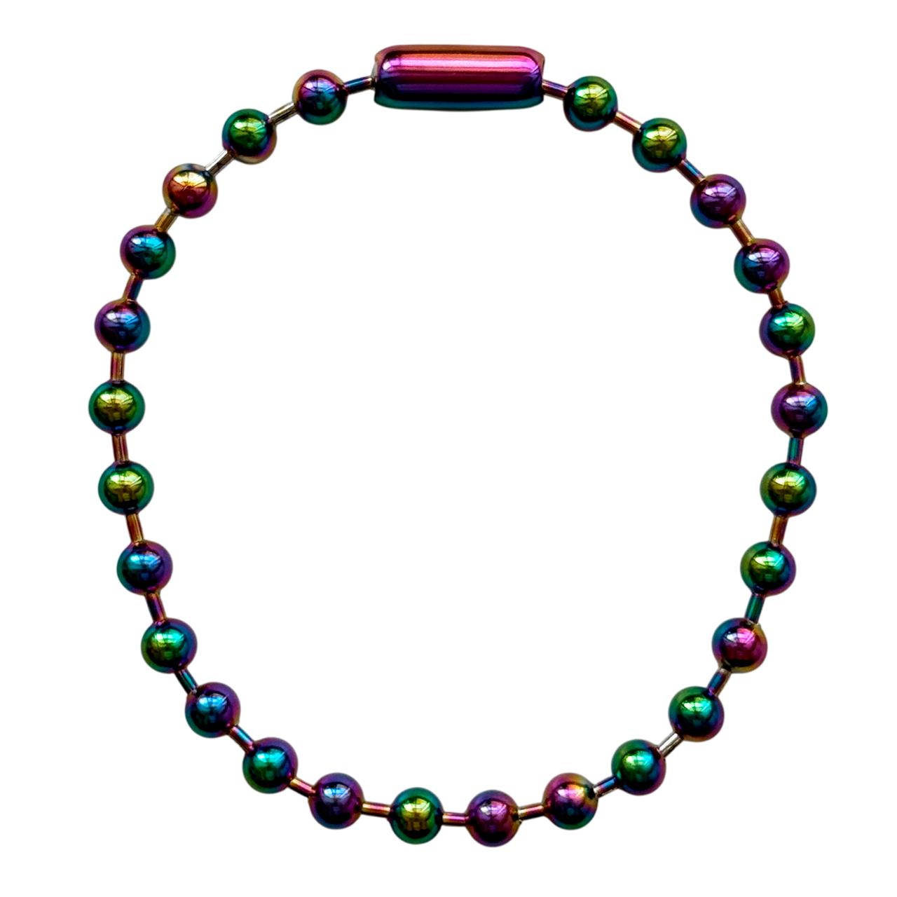 Iridescent Steel Choker With Pearl