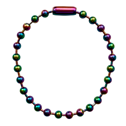 Iridescent Steel Choker With Pearl