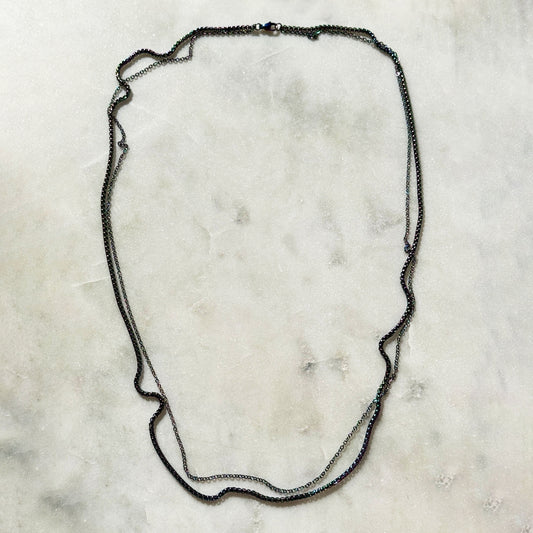 Iridescent Steel Multi-Strand Necklace