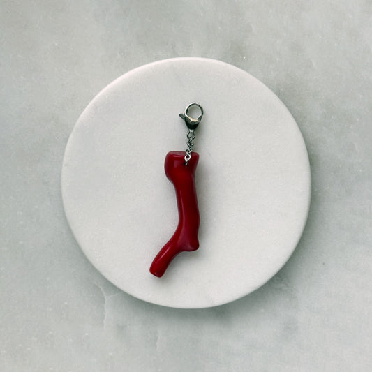 Large Coral On Steel Carabiner