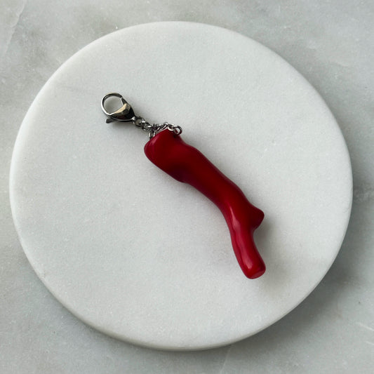 Large Coral On Steel Carabiner