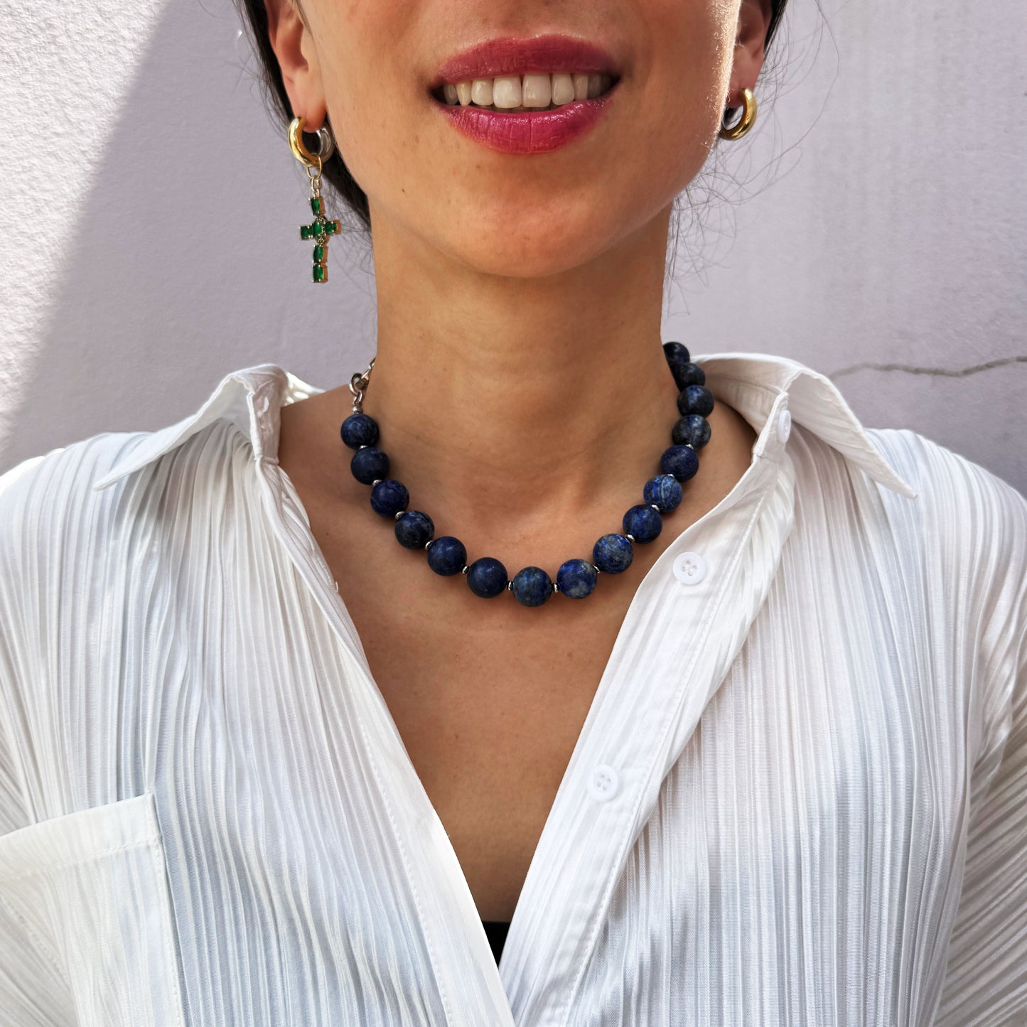 Lazurite & Baroque Pearl Choker