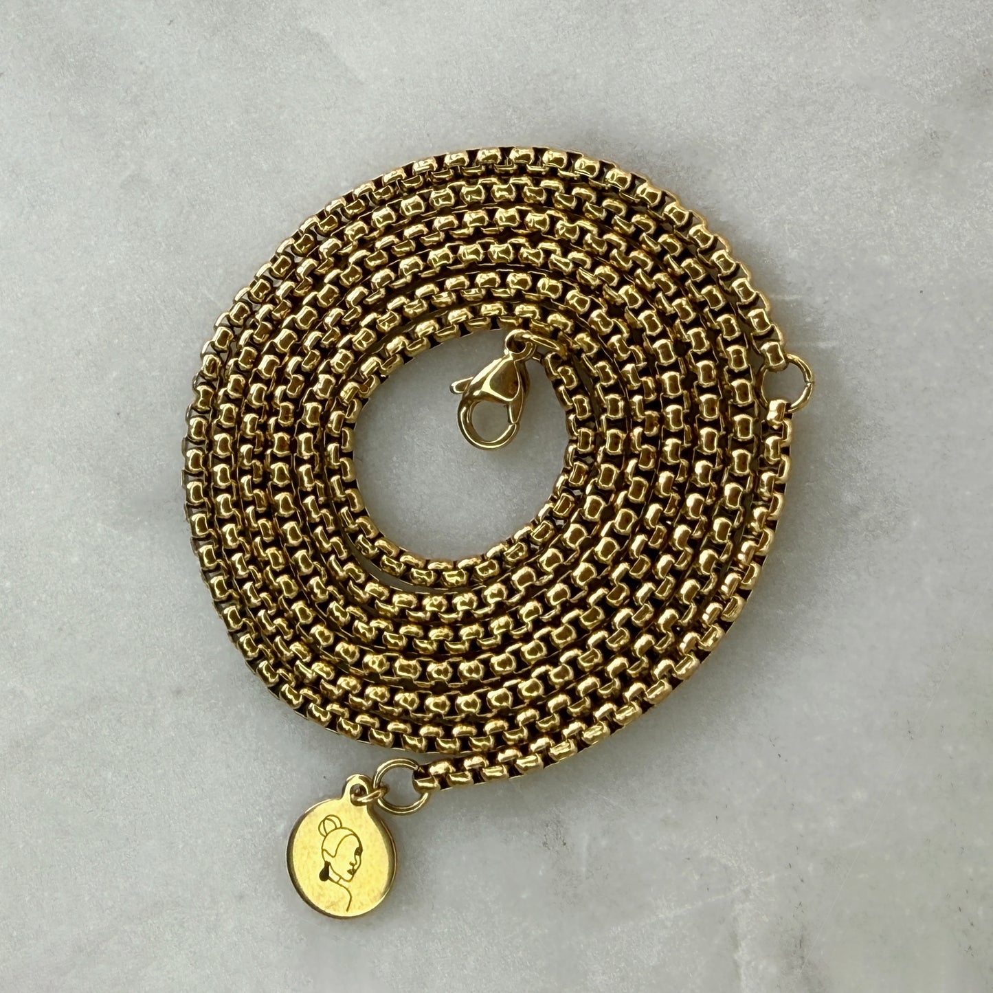Silver Long Engraved Pendant Chain