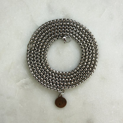 Silver Long Engraved Pendant Chain