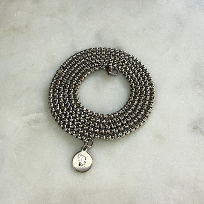 Silver Long Engraved Pendant Chain