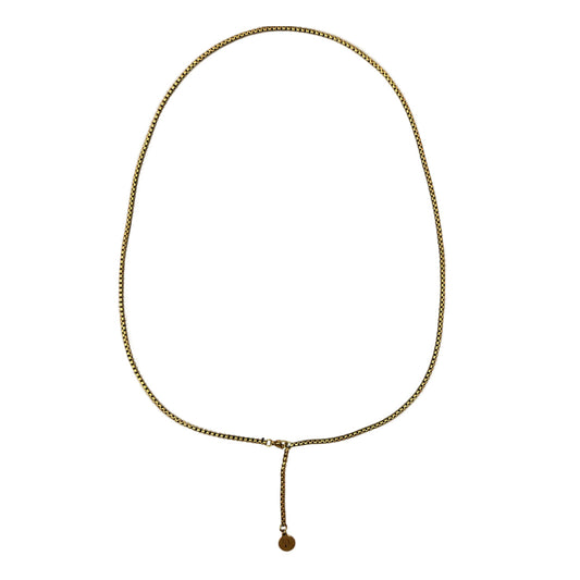 Gold Long Engraved Pendant Chain