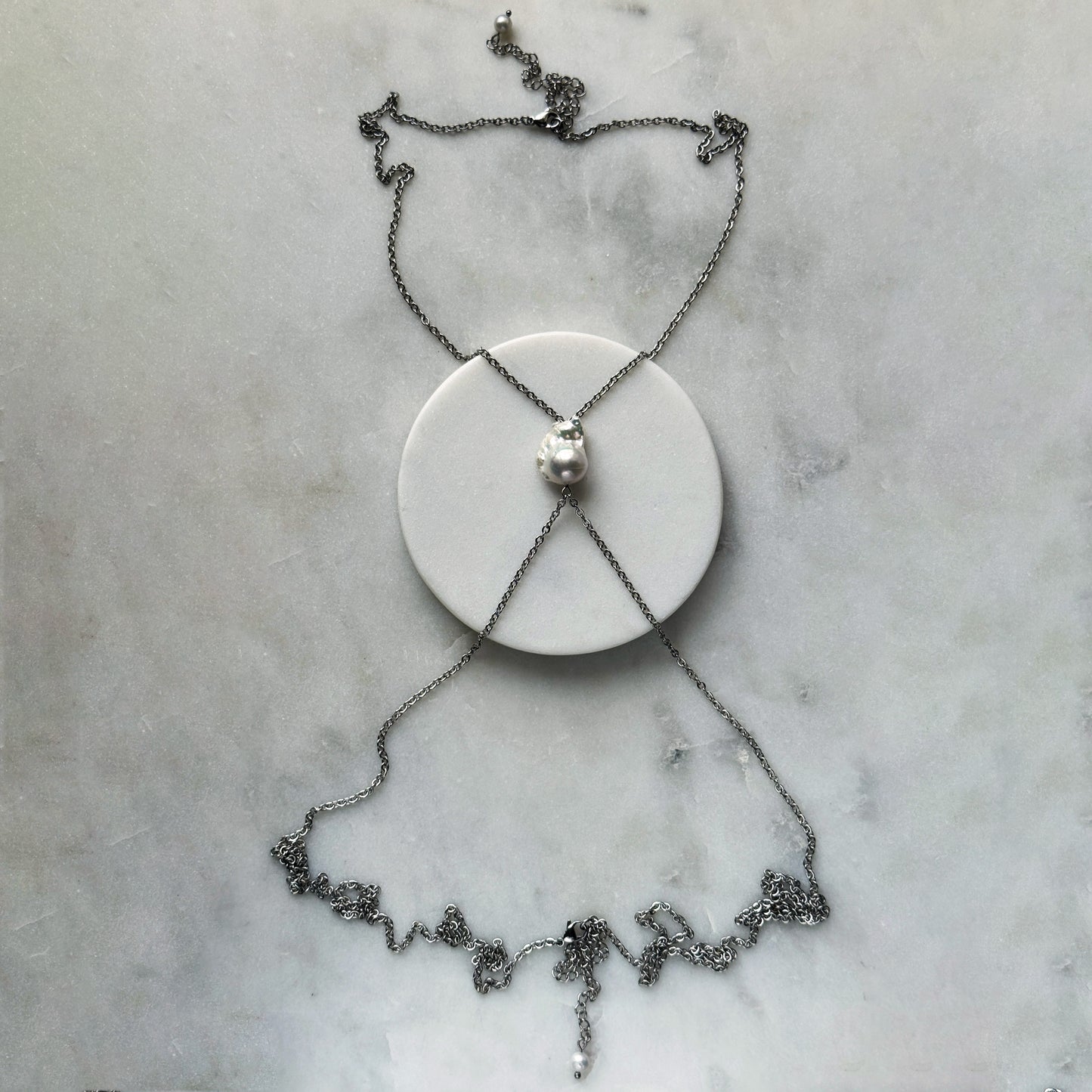 Lustrous Pearl Body Chain