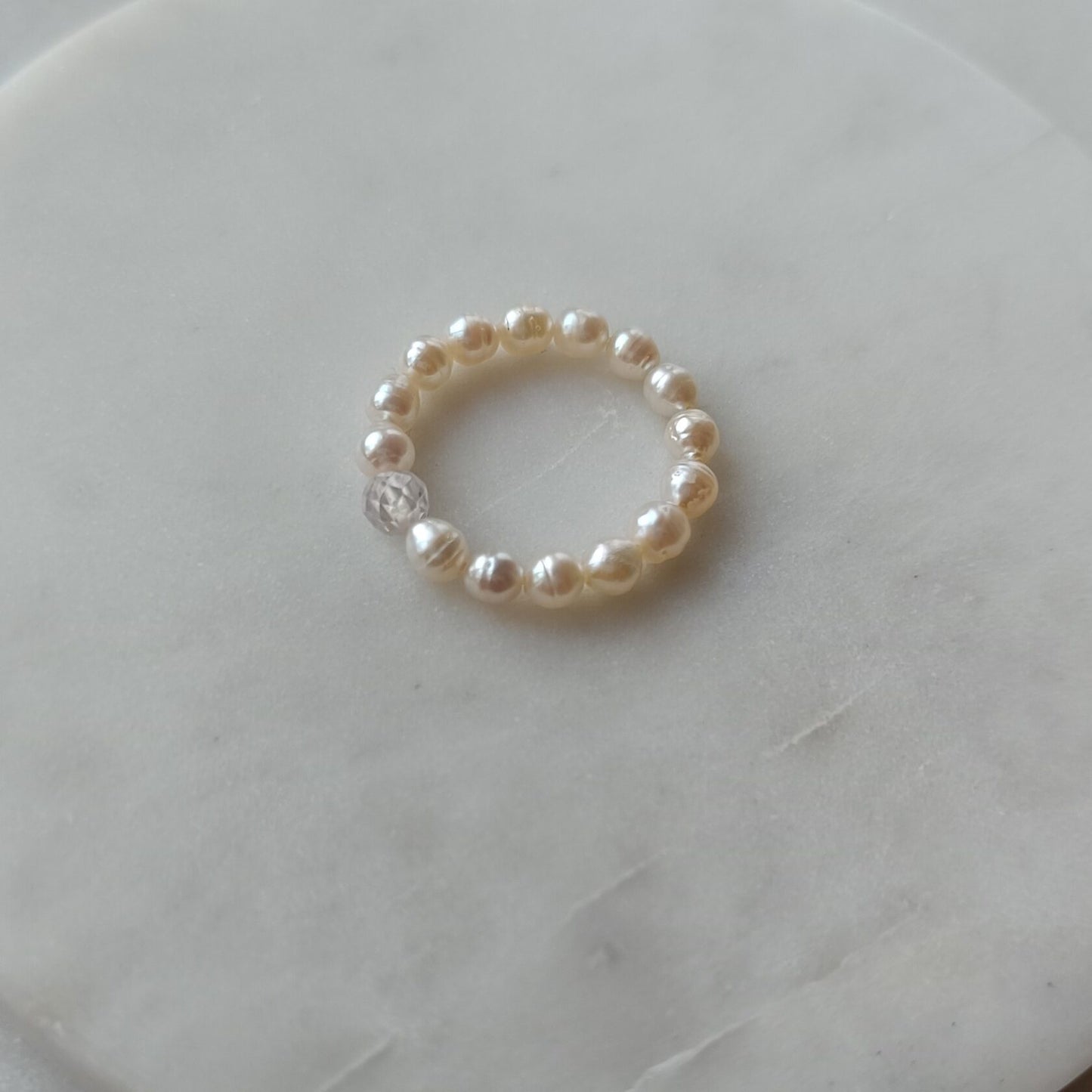 Lustrous Pearl Solitaire Ring