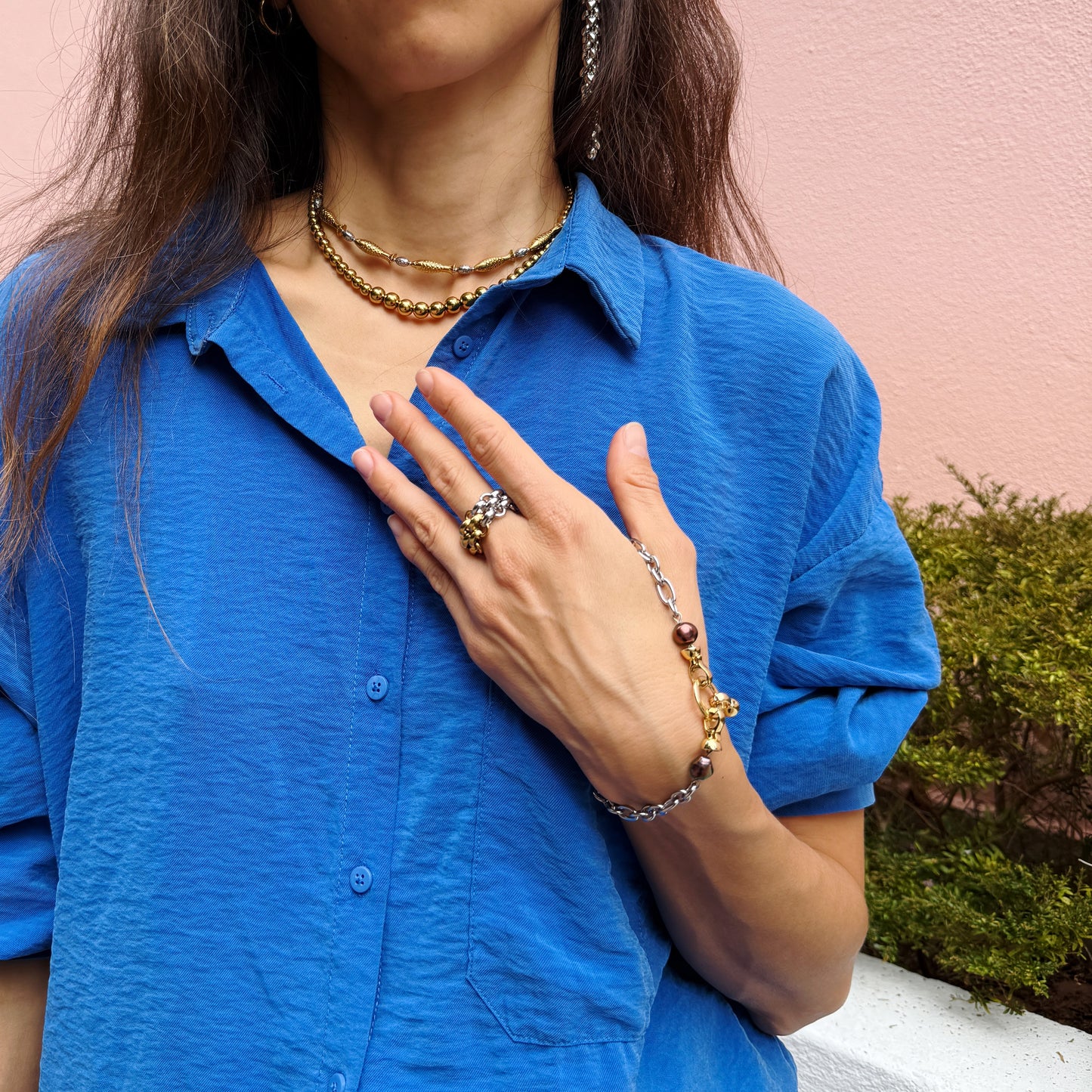 Mixed Metal Chain Ring