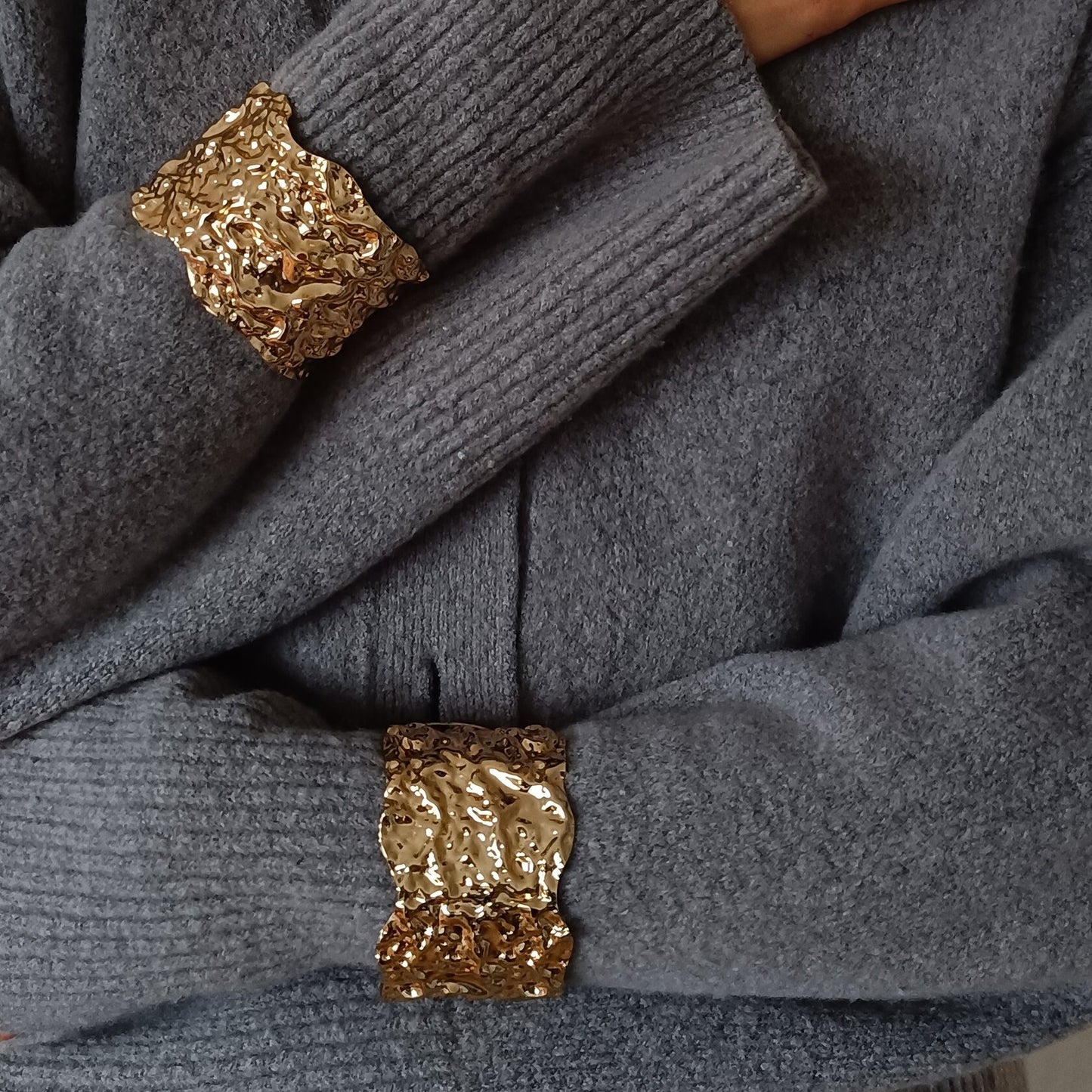 Hammered Steel Cuff Bracelet