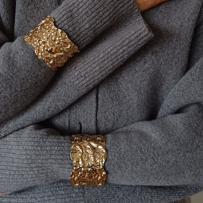 Hammered Steel Cuff Bracelet