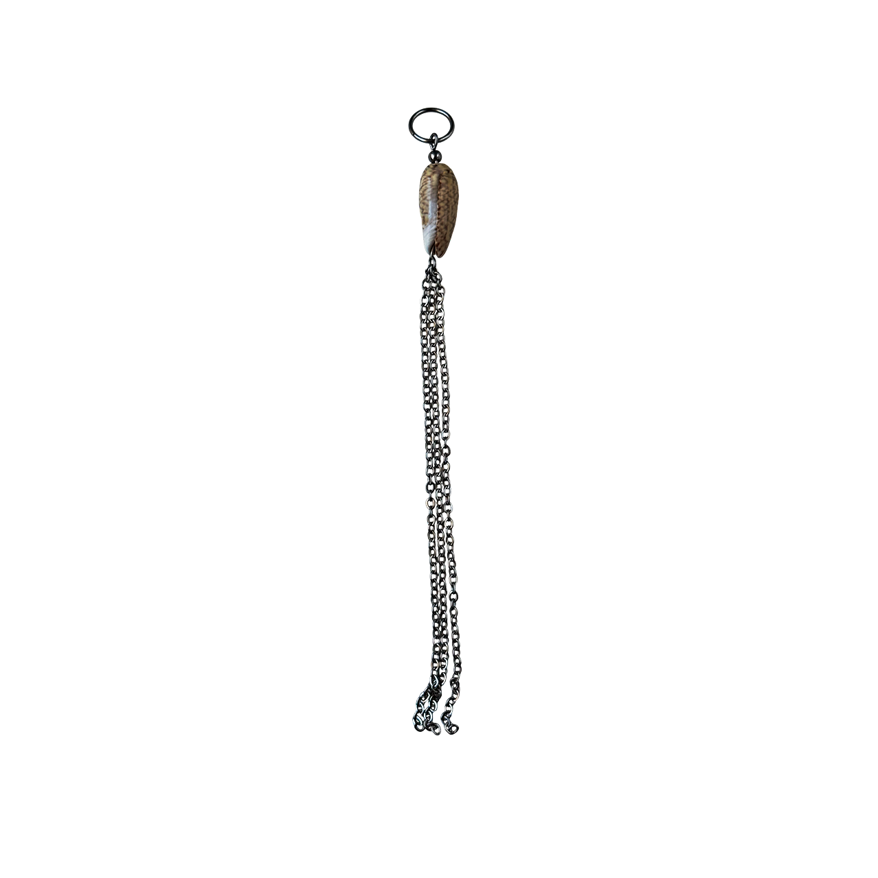 Natural Shell & Steel Chain Pendant