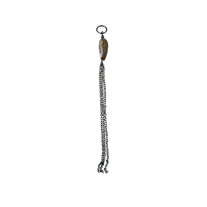 Natural Shell & Steel Chain Pendant