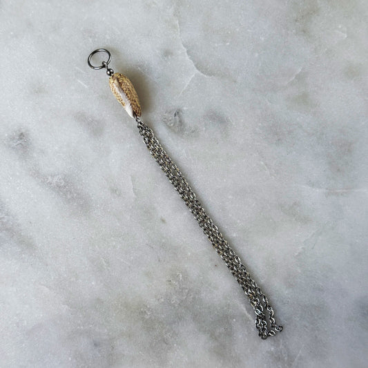 Natural Shell & Steel Chain Pendant