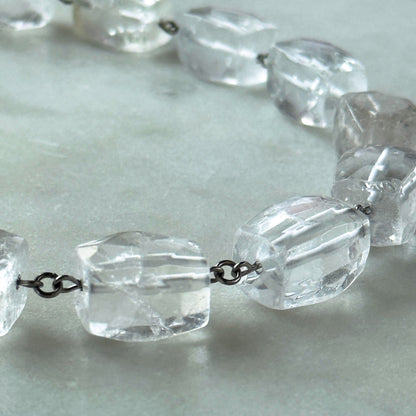 Necklace Rock Crystal Cubes With Balls