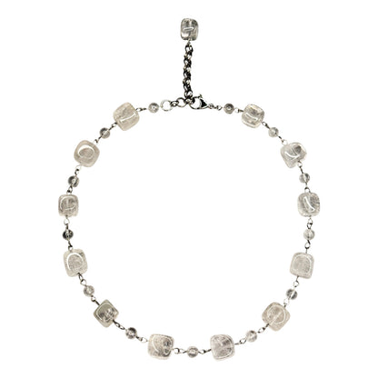 Necklace Rock Crystal Cubes With Balls