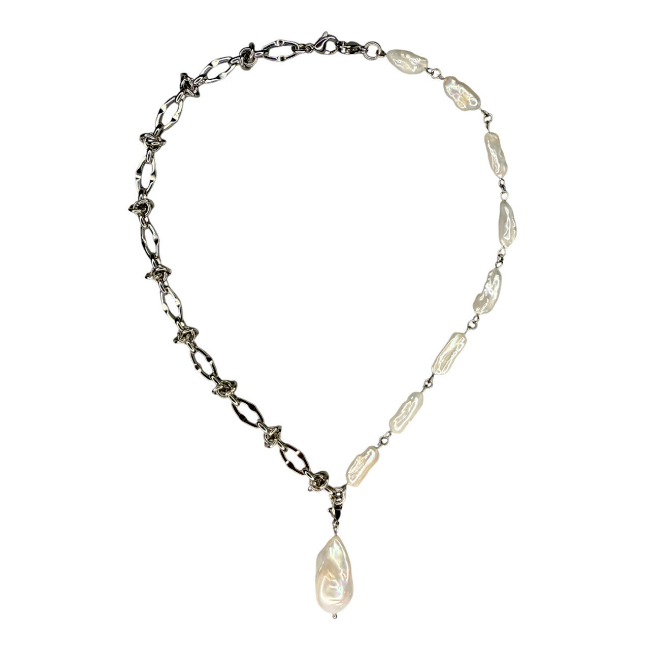 Necklace Transformer With Natural Keshi Pearl