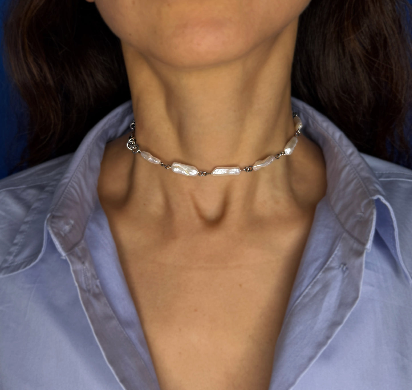 Necklace Transformer With Natural Keshi Pearl