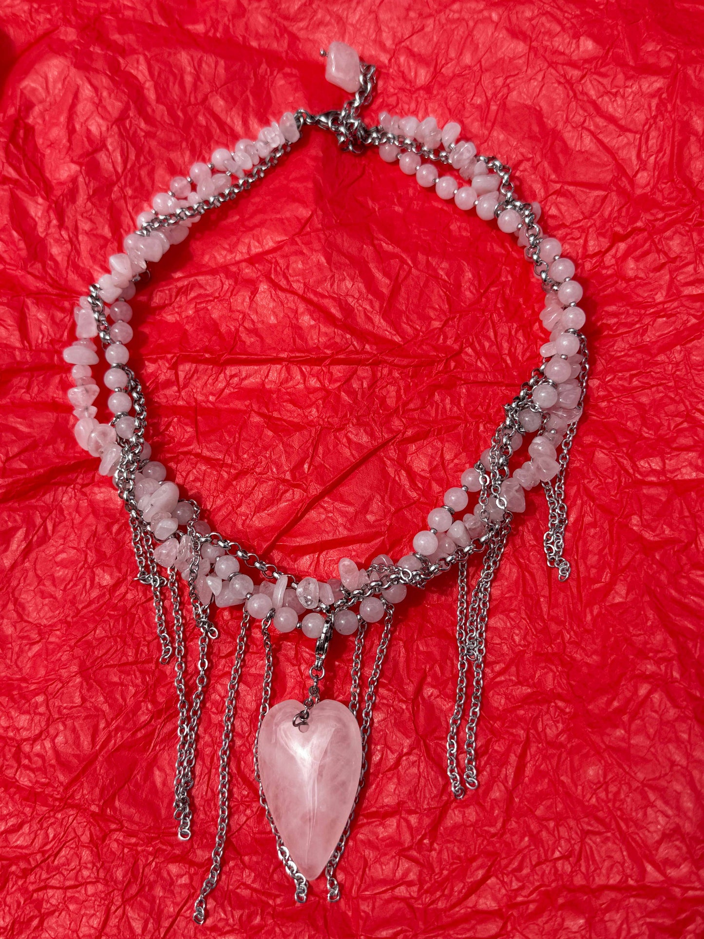 Necklace Indian Agate And Fringe