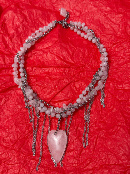 Necklace Indian Agate And Fringe