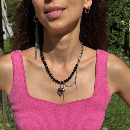 Obsidian Pulse Transformer Necklace
