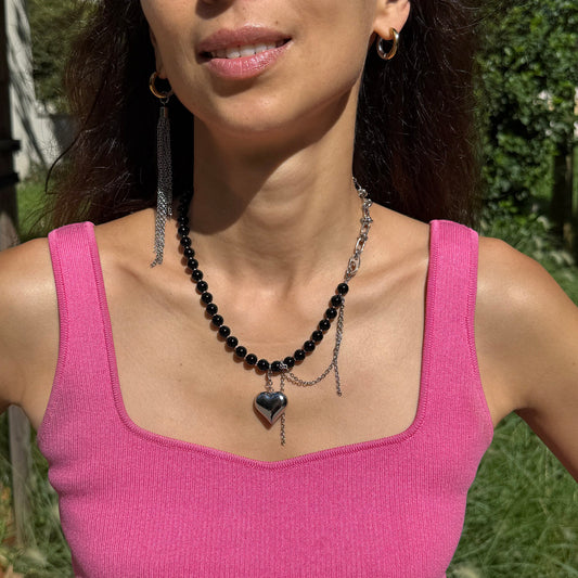 Obsidian Pulse Transformer Necklace