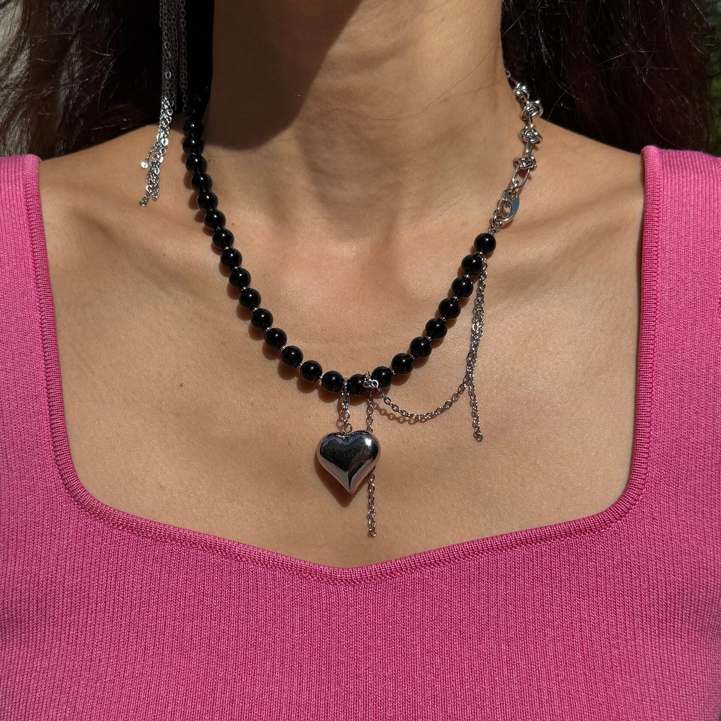 Obsidian Pulse Transformer Necklace