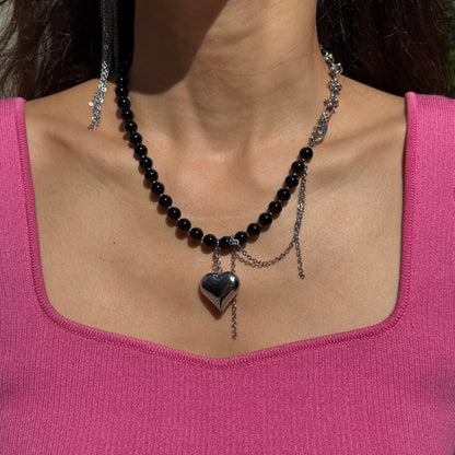 Obsidian Pulse Transformer Necklace