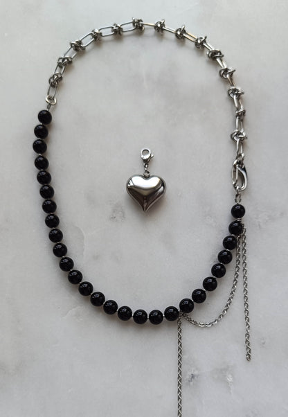 Obsidian Pulse Transformer Necklace