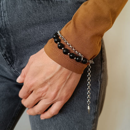 Onyx Steel Bracelet