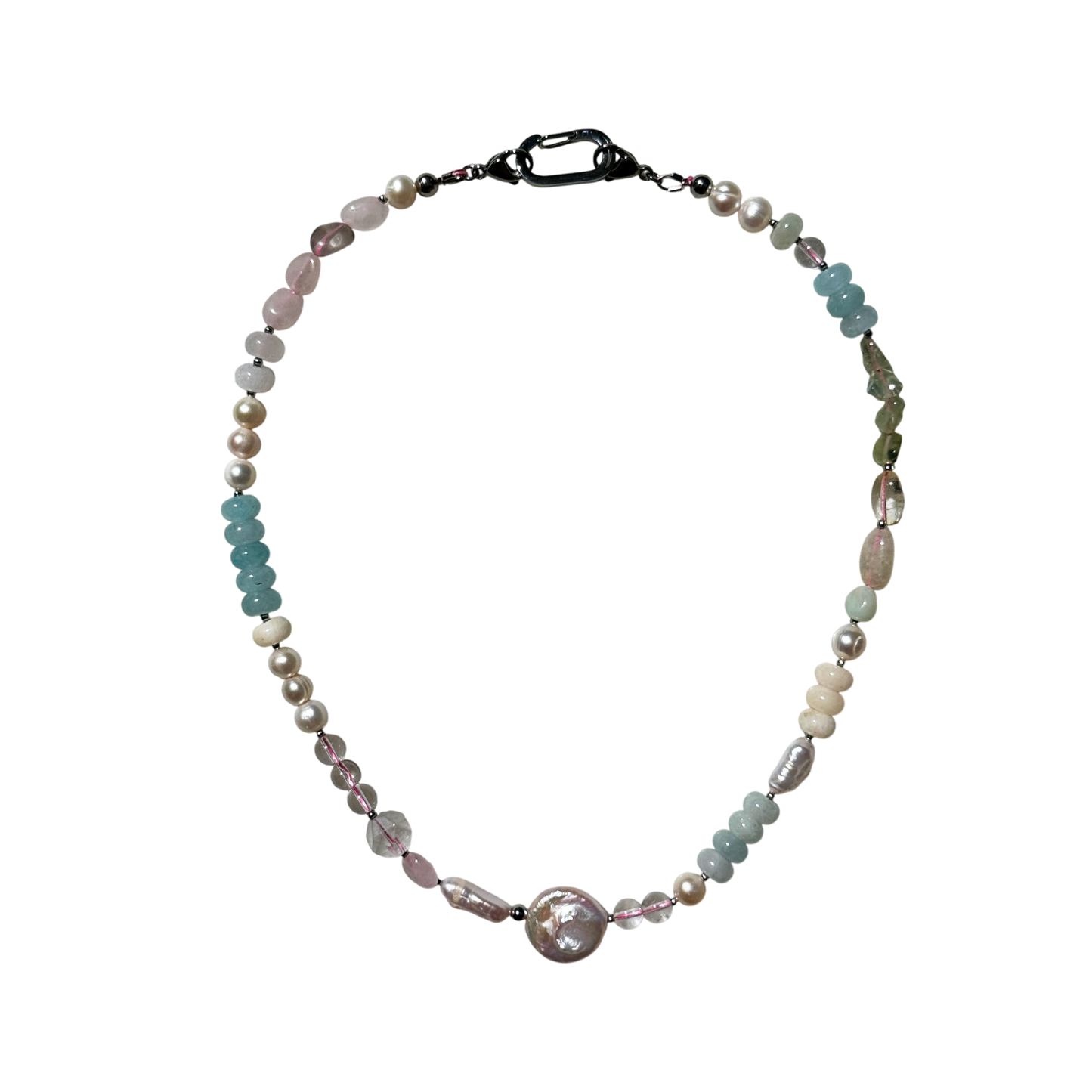 Pastel Pearl & Gemstone Choker Without Pendant