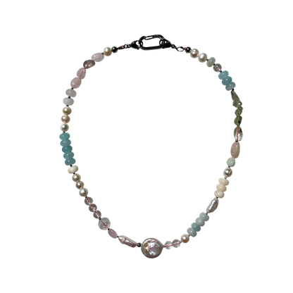 Pastel Pearl & Gemstone Choker Without Pendant