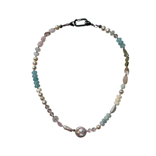 Pastel Pearl & Gemstone Choker Without Pendant