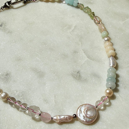 Pastel Pearl & Gemstone Choker Without Pendant