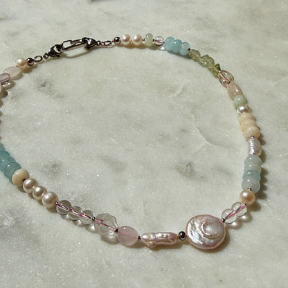 Pastel Pearl & Gemstone Choker Without Pendant