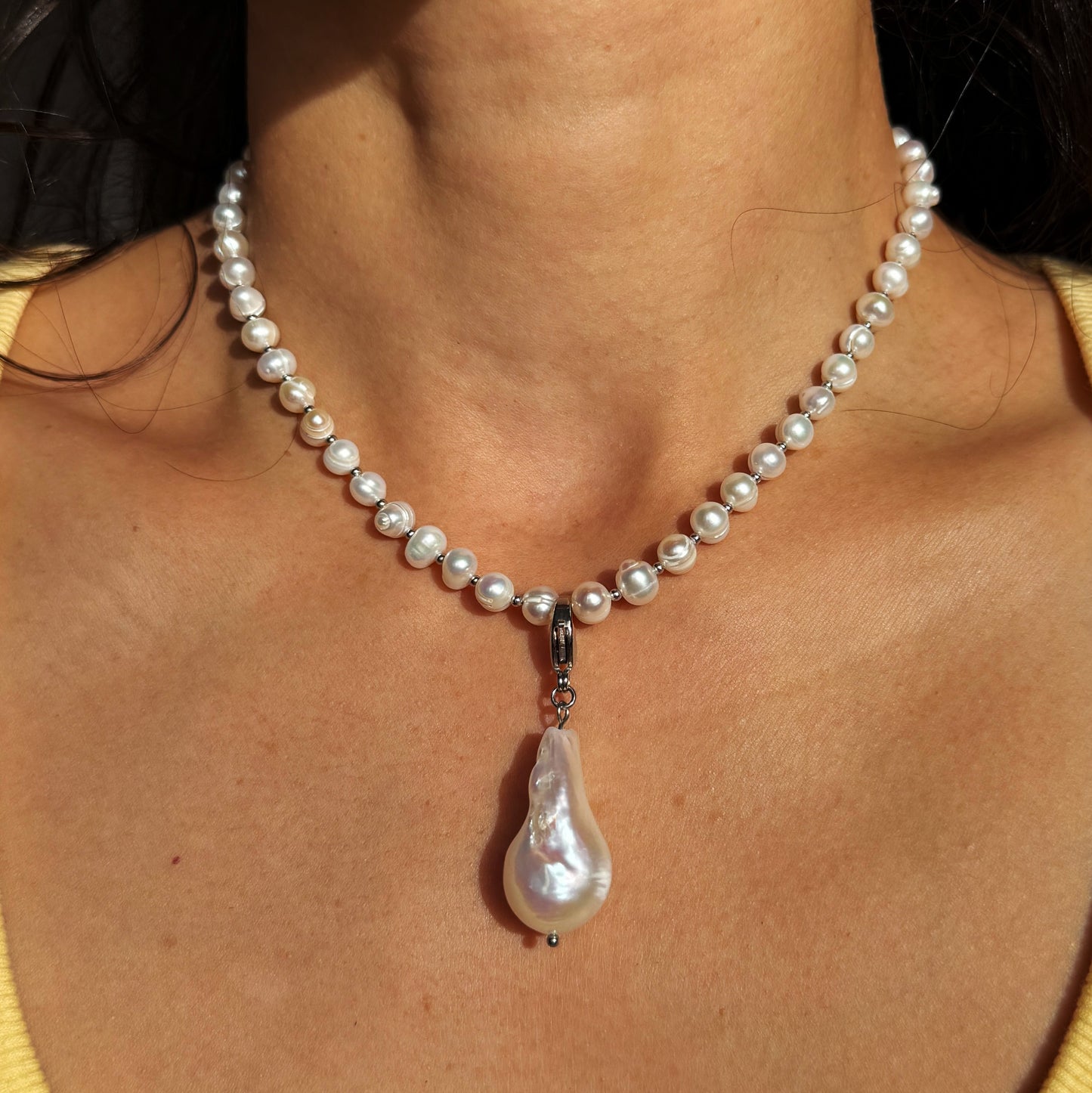 Pearl Choker with Removable Pendant