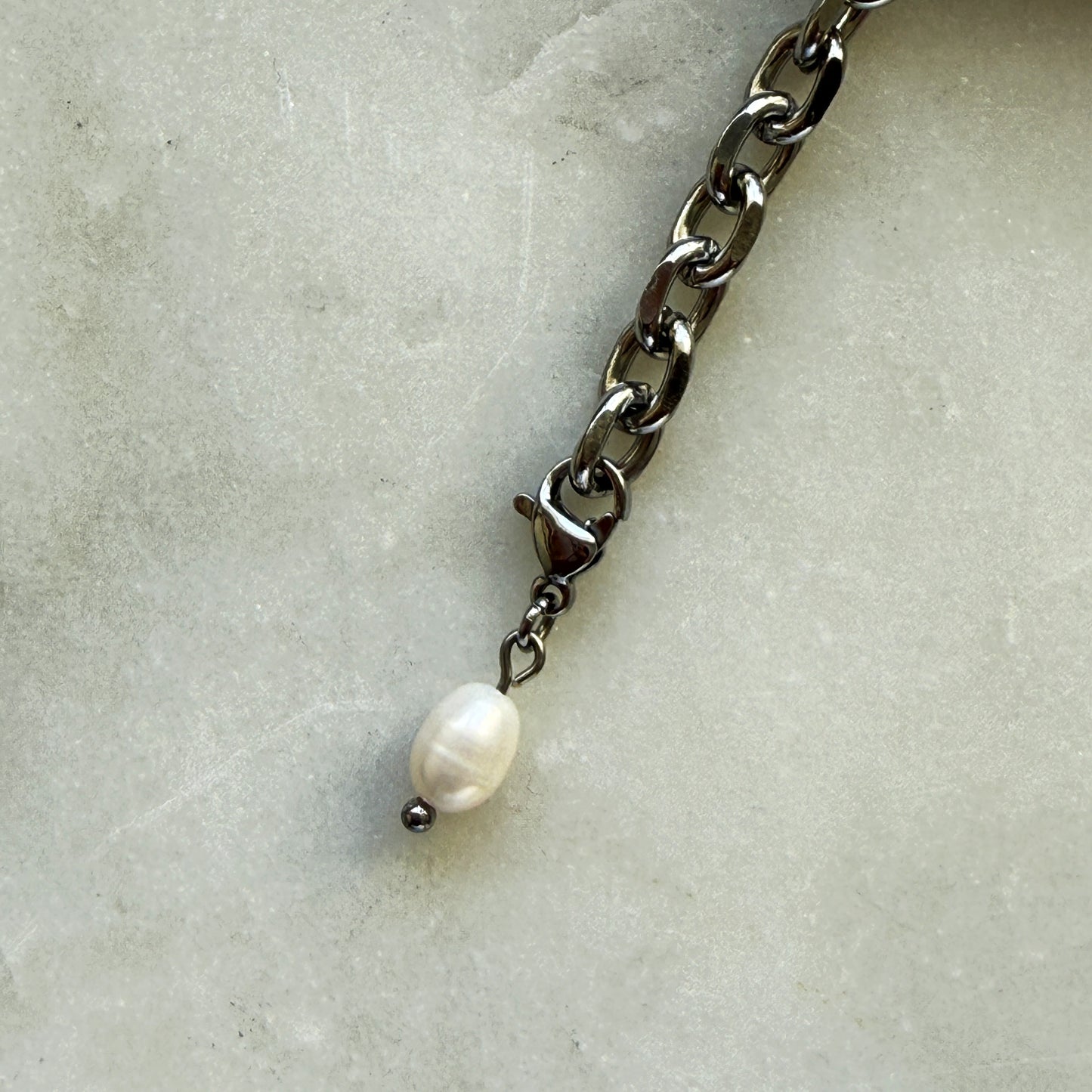 Pearl Cross Gold Chain Bracelet