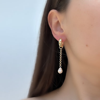 Pearl Drop Charm Gold